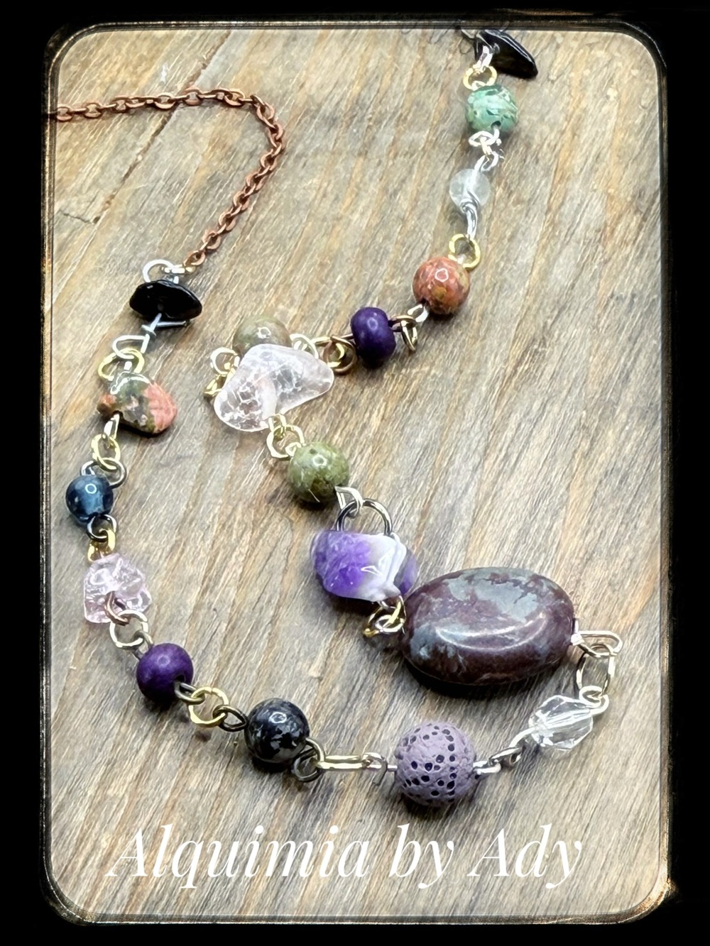 Que sera + Purple and Multicolor Beaded Artisan Necklace